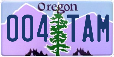 OR license plate 004TAM