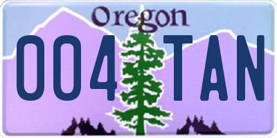 OR license plate 004TAN