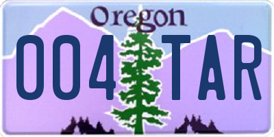 OR license plate 004TAR