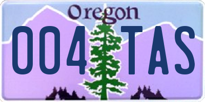 OR license plate 004TAS