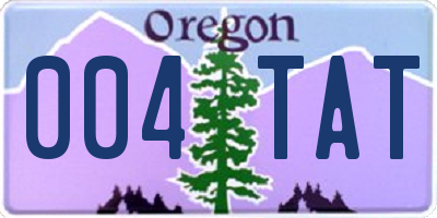 OR license plate 004TAT