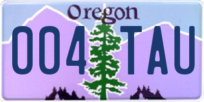 OR license plate 004TAU