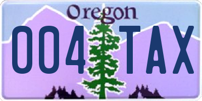 OR license plate 004TAX