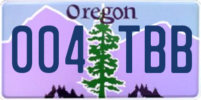 OR license plate 004TBB