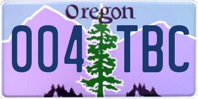 OR license plate 004TBC