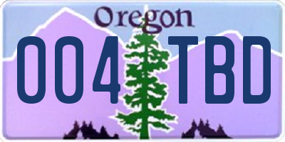 OR license plate 004TBD