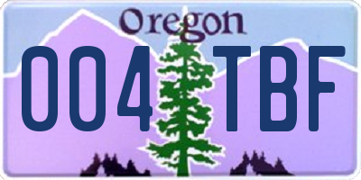 OR license plate 004TBF