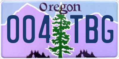 OR license plate 004TBG