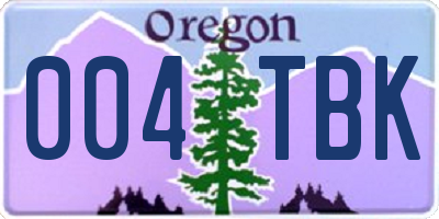 OR license plate 004TBK