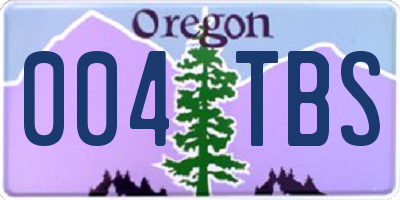 OR license plate 004TBS