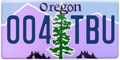 OR license plate 004TBU