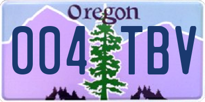 OR license plate 004TBV