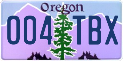 OR license plate 004TBX