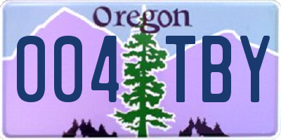 OR license plate 004TBY
