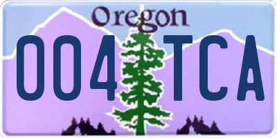 OR license plate 004TCA