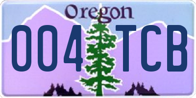 OR license plate 004TCB