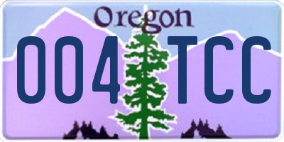 OR license plate 004TCC