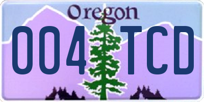 OR license plate 004TCD