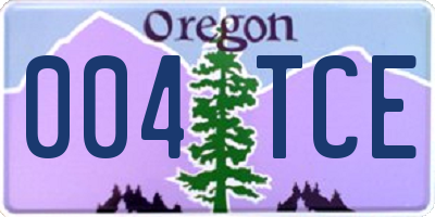 OR license plate 004TCE