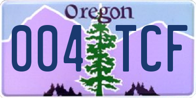 OR license plate 004TCF