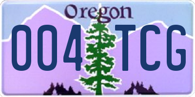 OR license plate 004TCG
