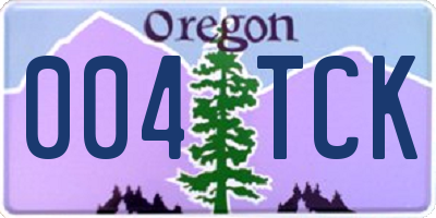 OR license plate 004TCK