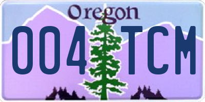 OR license plate 004TCM