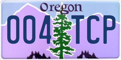 OR license plate 004TCP
