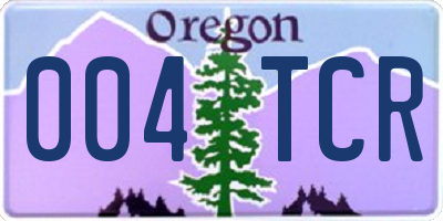 OR license plate 004TCR