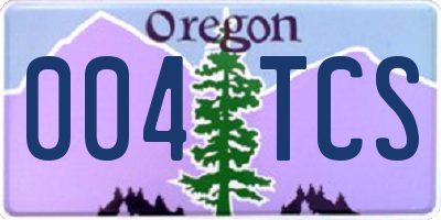 OR license plate 004TCS