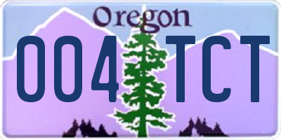OR license plate 004TCT