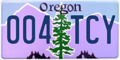 OR license plate 004TCY