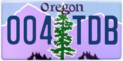OR license plate 004TDB