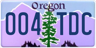 OR license plate 004TDC