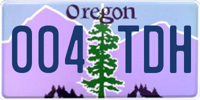 OR license plate 004TDH