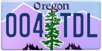 OR license plate 004TDL