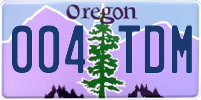 OR license plate 004TDM