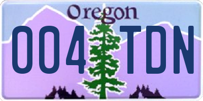 OR license plate 004TDN