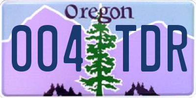 OR license plate 004TDR