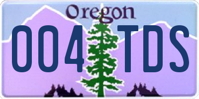 OR license plate 004TDS