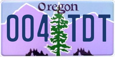 OR license plate 004TDT