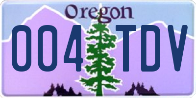 OR license plate 004TDV