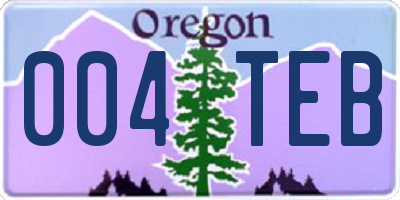 OR license plate 004TEB