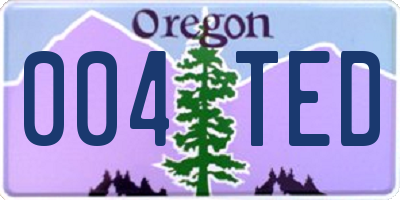 OR license plate 004TED