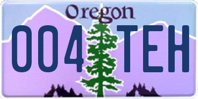 OR license plate 004TEH