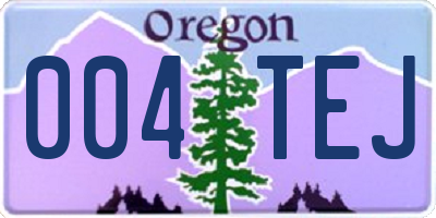 OR license plate 004TEJ