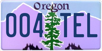 OR license plate 004TEL