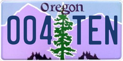 OR license plate 004TEN