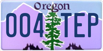 OR license plate 004TEP