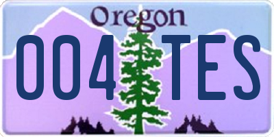 OR license plate 004TES